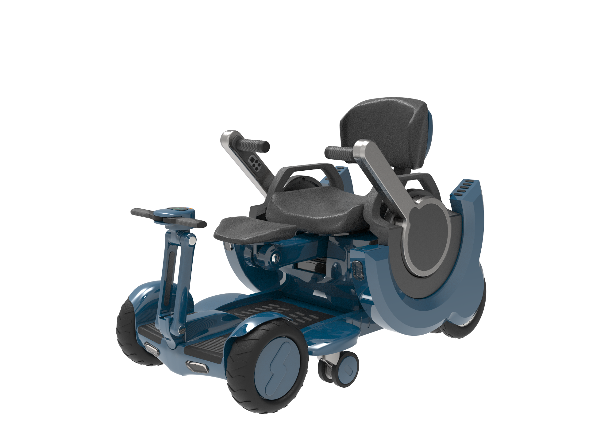 “双行”带平衡车多功能健身轮椅